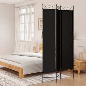Paravan 3-delni 120x220 cm črna blago