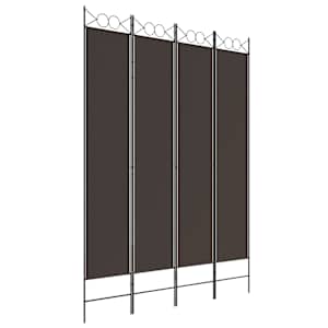 4dílný paraván hnědý 160x220 cm textil - obrázek 2