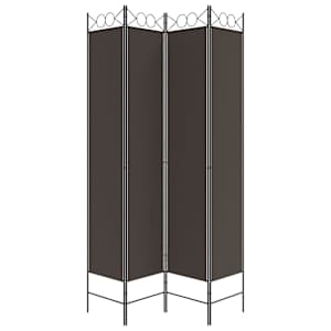 4dílný paraván hnědý 160x220 cm textil - obrázek 4