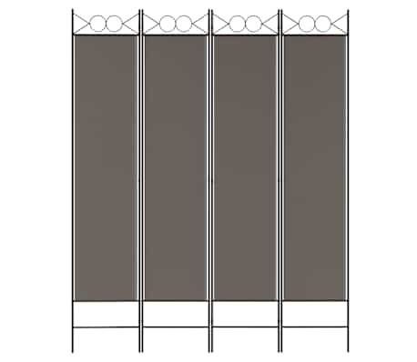 Cloison De Séparation 4 Panneaux Anthracite – 698 X 180 Cm, Tissu Polyester, Pliable Pour Bureau Ou Chambre - 11