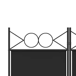 5 dílný paraván černý 200x220 cm textil - obrázek 7