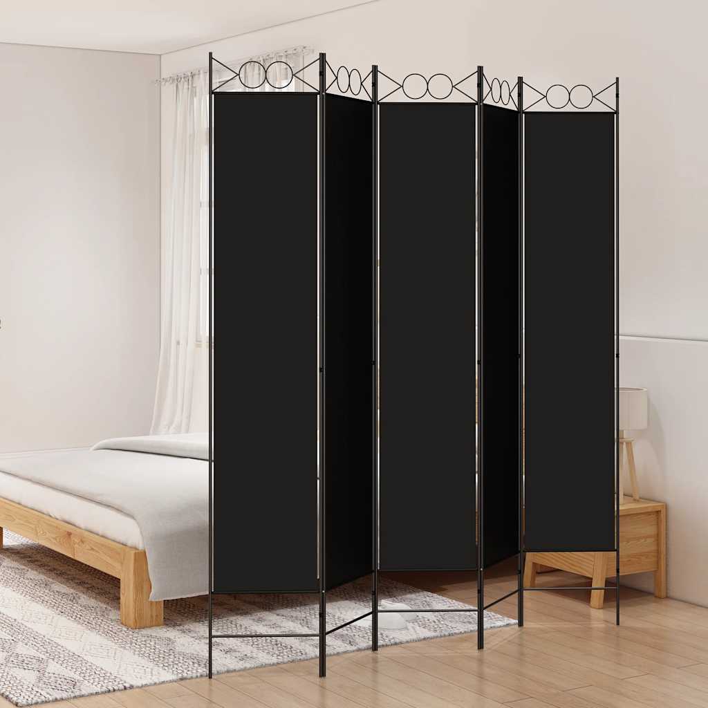 vidaXL Paravan de cameră cu 5 panouri, 200x220 cm, textil
