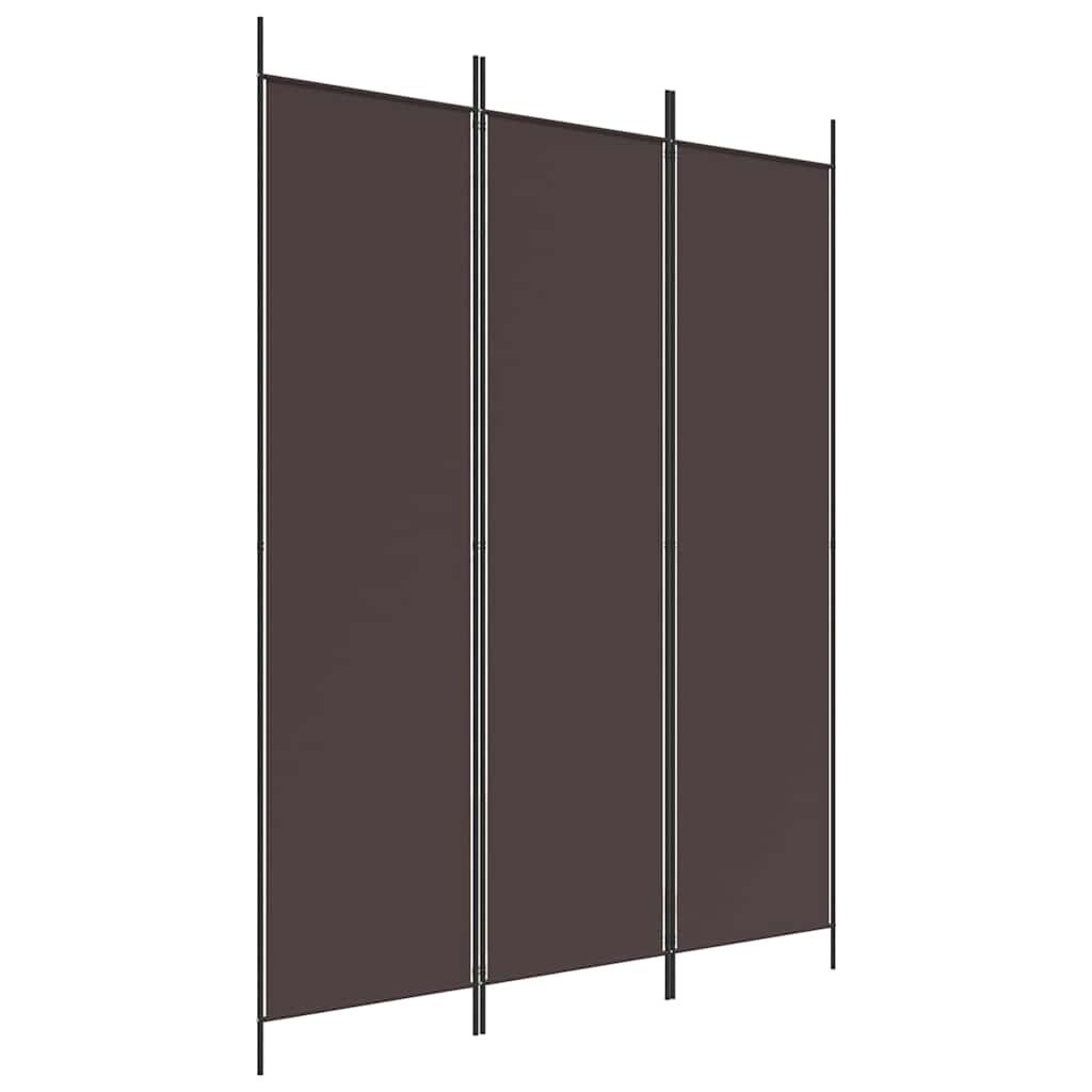 vidaXL 3dílný paraván hnědý 150x200 cm textil