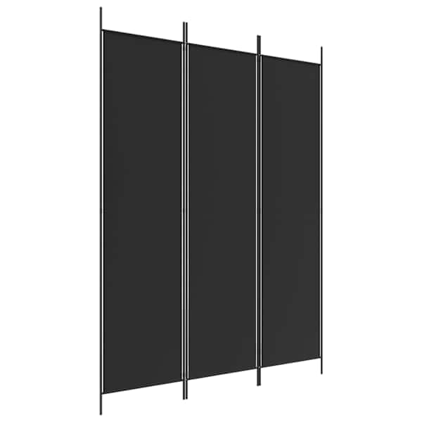vidaXL 3 paneeliga ruumijagaja, must, 150 x 200 cm, kangas