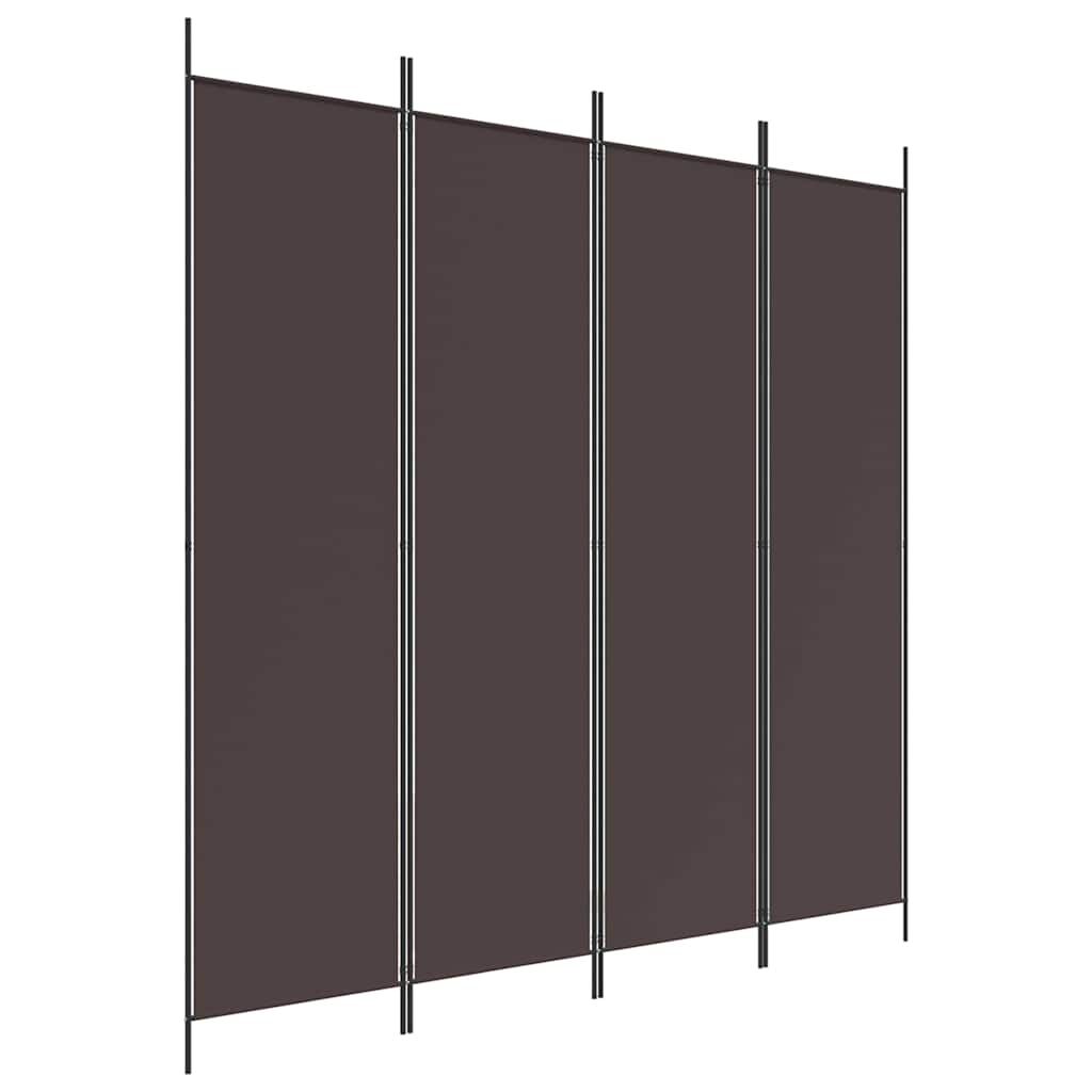 vidaXL 4dílný paraván hnědý 200x200 cm textil