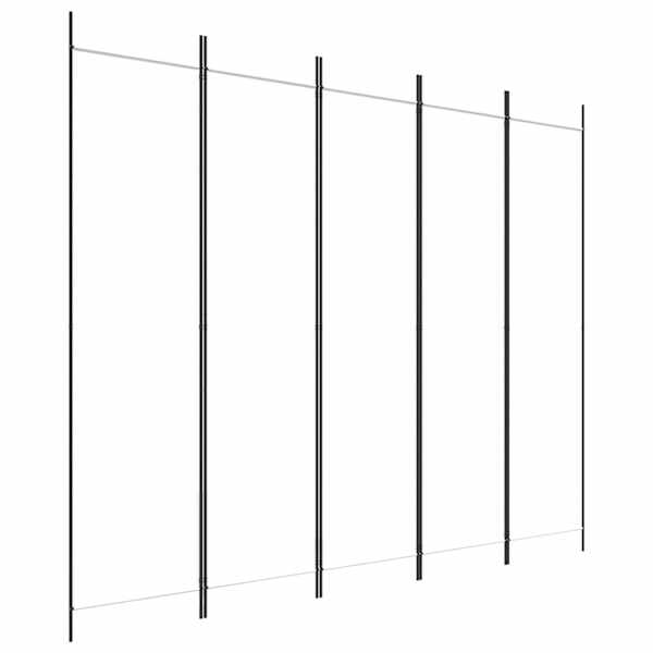 vidaXL 5 paneeliga ruumijagaja, valge, 250 x 200 cm, kangas