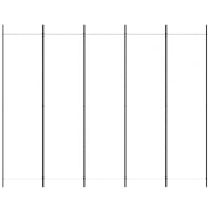 5dílný paraván bílý 250x200 cm textil - obrázek 3