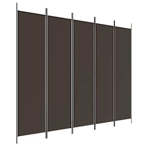 5dílný paraván hnědý 250x200 cm textil - obrázek 2