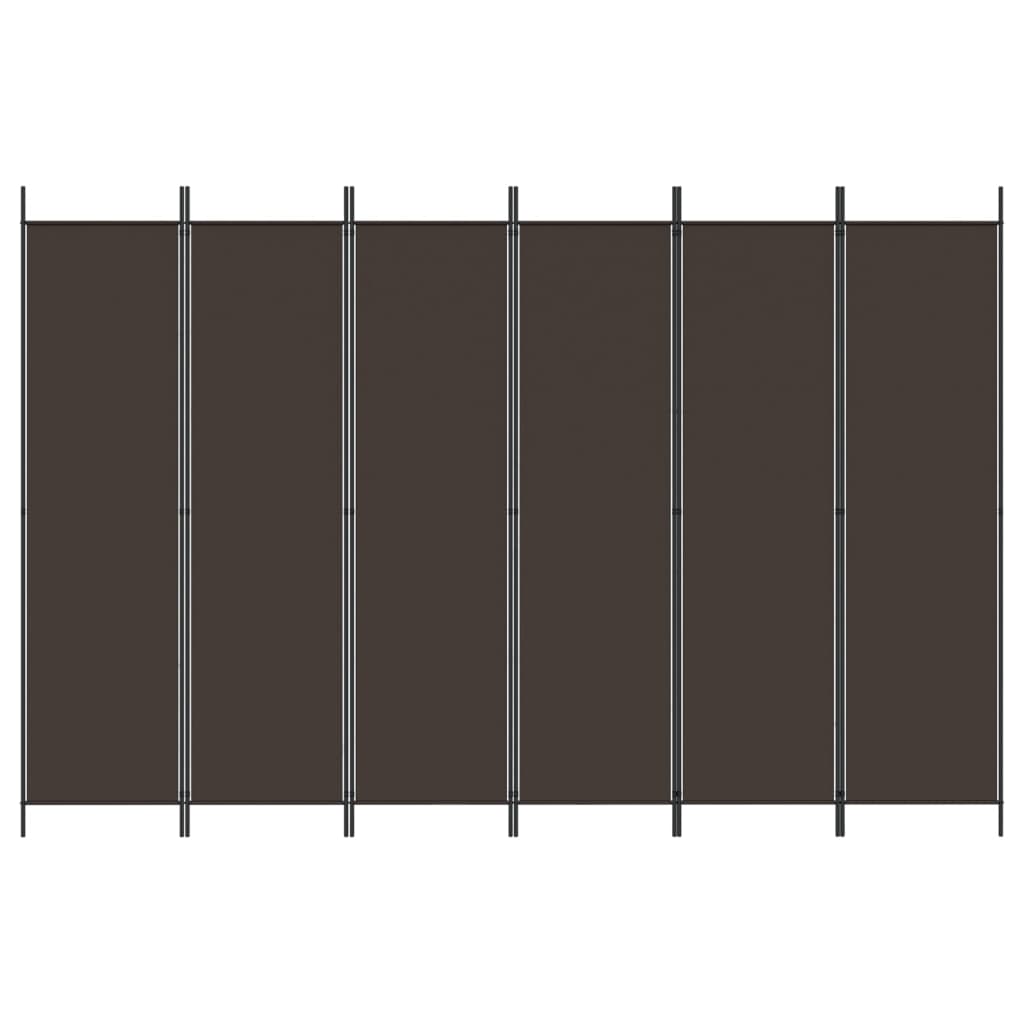 vidaXL Kamerscherm met 6 panelen 300x200 cm stof bruin afbeelding