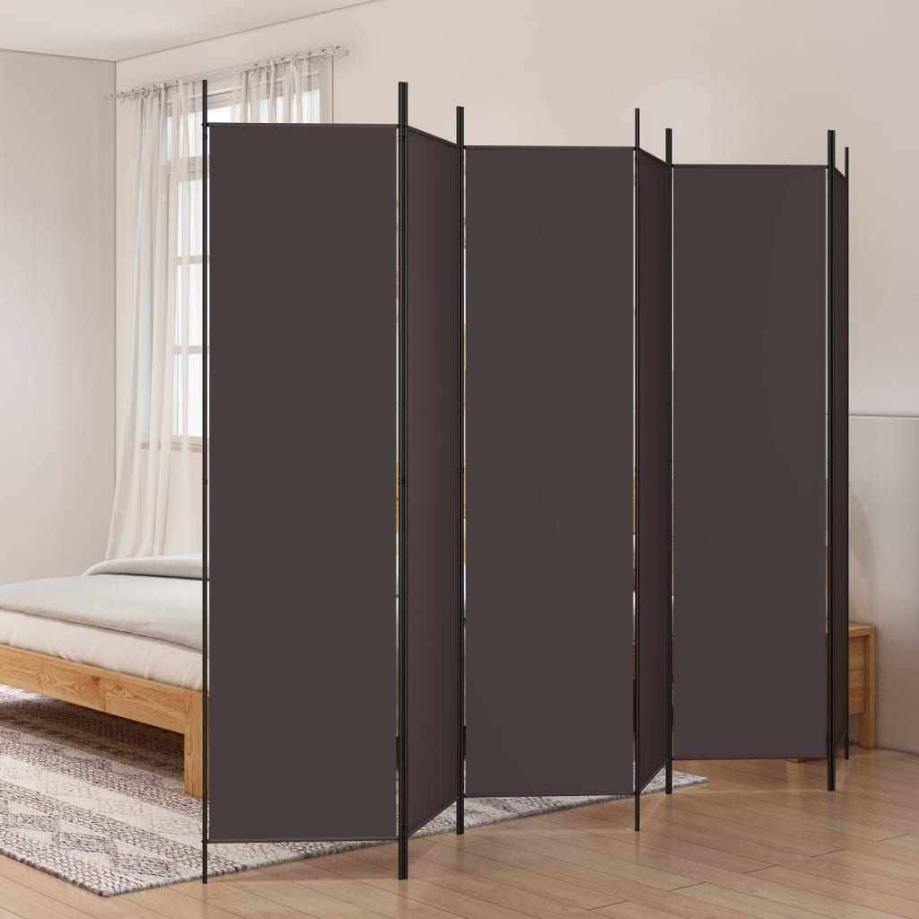 vida XL 6-tlg. Paravent Braun 300x 200 cm Stoff