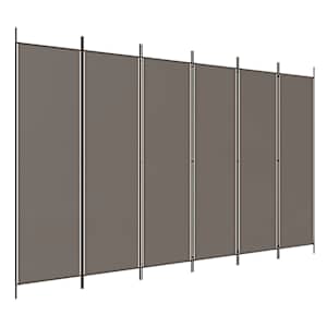 6dílný paraván antracitový 300x200 cm textil - obrázek 2