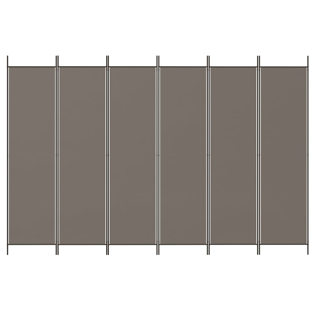 vidaXL Kamerscherm met 6 panelen 300x200 cm stof antracietkleurig afbeelding
