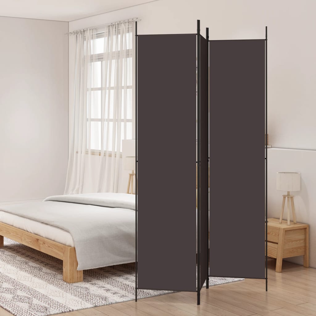 vida XL 3-tlg. Paravent Braun 150x 220 cm Stoff