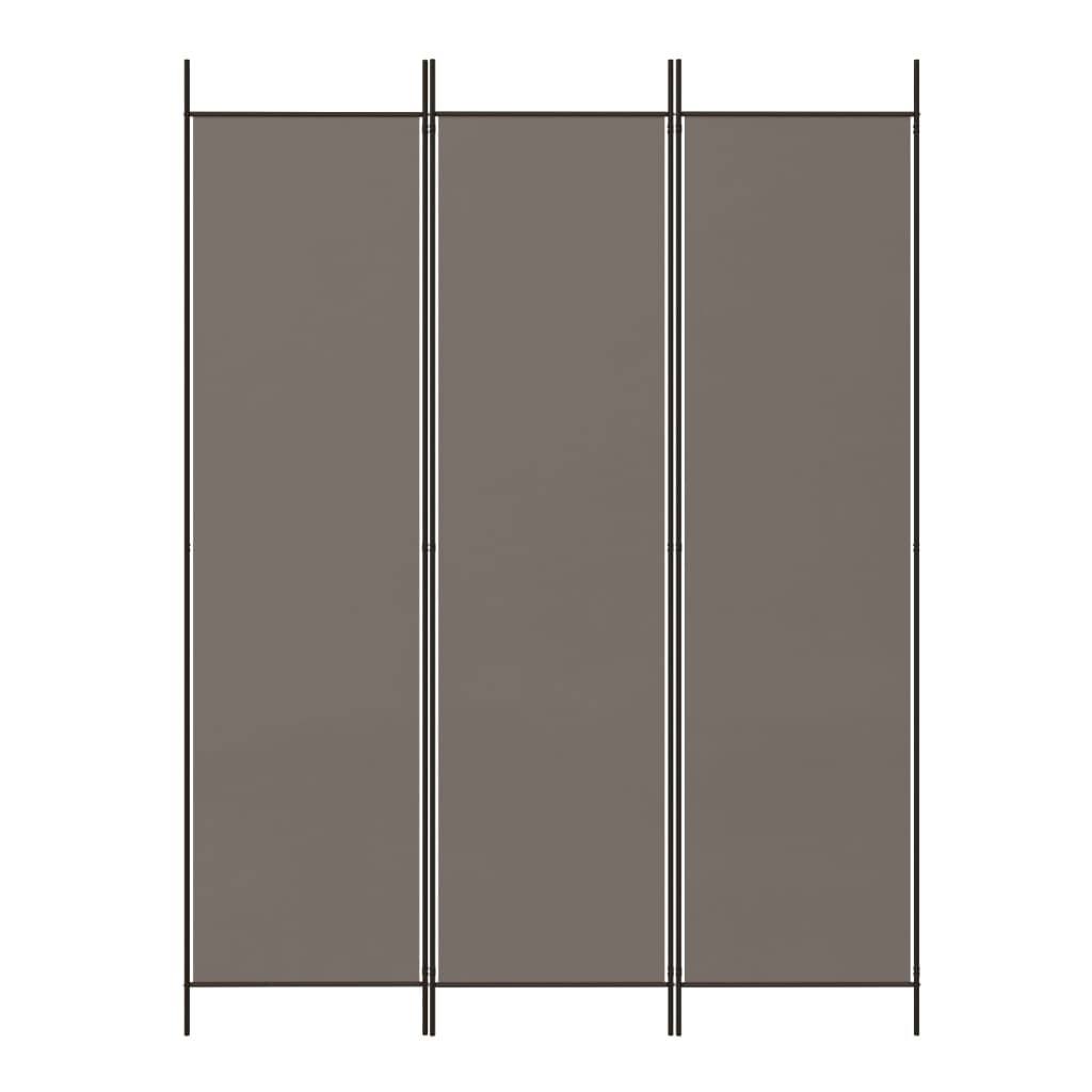 vidaXL 3 paneles antracitszürke szövet térelválasztó 150 x 220 cm