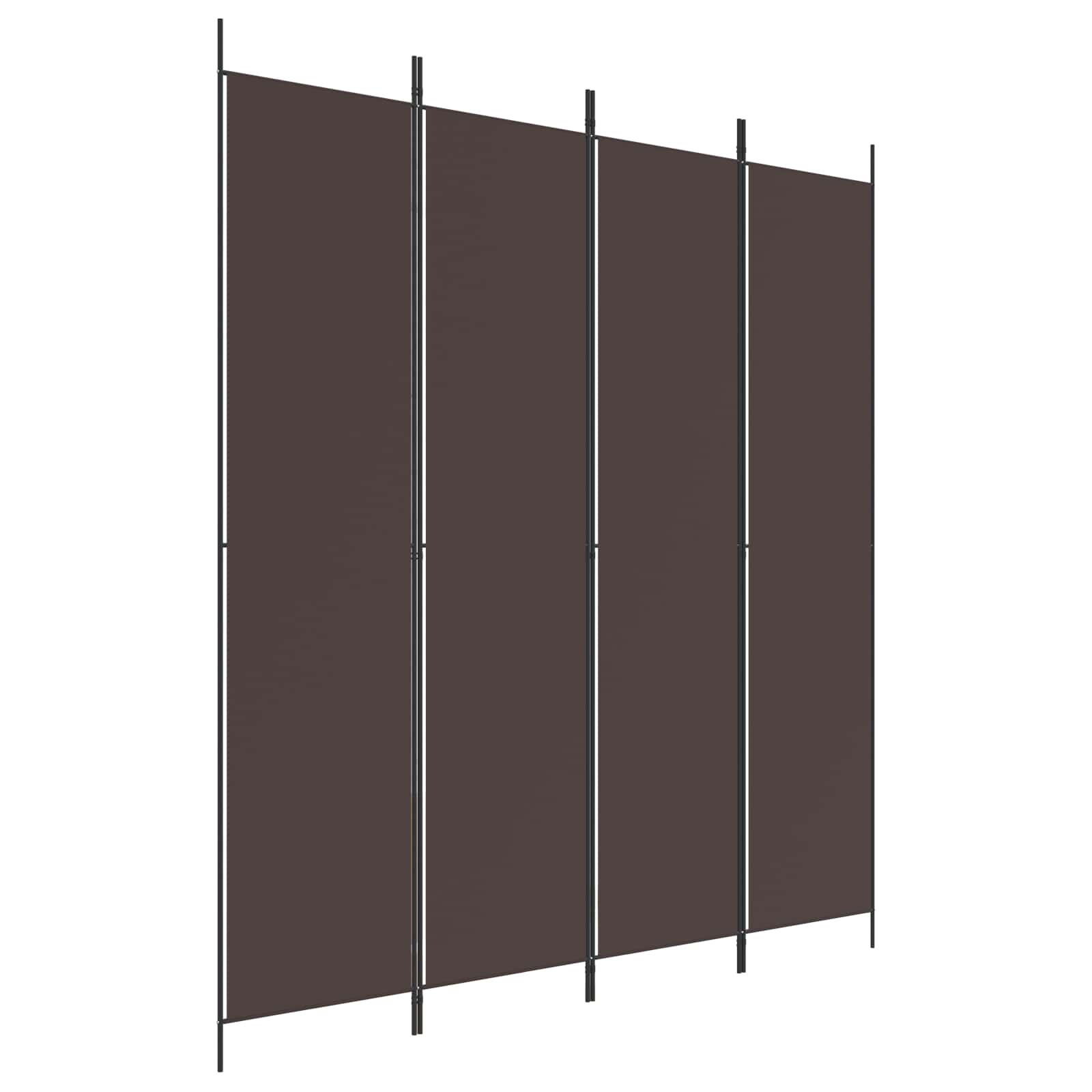 vidaXL 4dílný paraván hnědý 200x220 cm textil