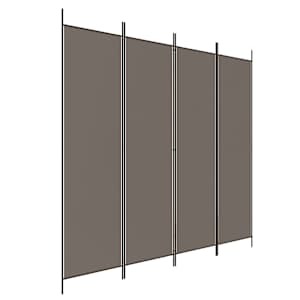 4dílný paraván antracitový 200x220 cm textil - obrázek 2