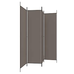 4dílný paraván antracitový 200x220 cm textil - obrázek 4