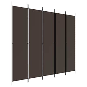 5dílný paraván hnědý 250x220 cm textil - obrázek 2