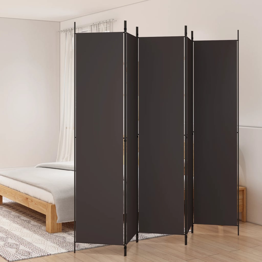 vida XL 5-tlg. Paravent Braun 250x 220 cm Stoff