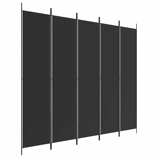 vidaXL 5 paneeliga ruumijagaja, must, 250 x 220 cm, kangas