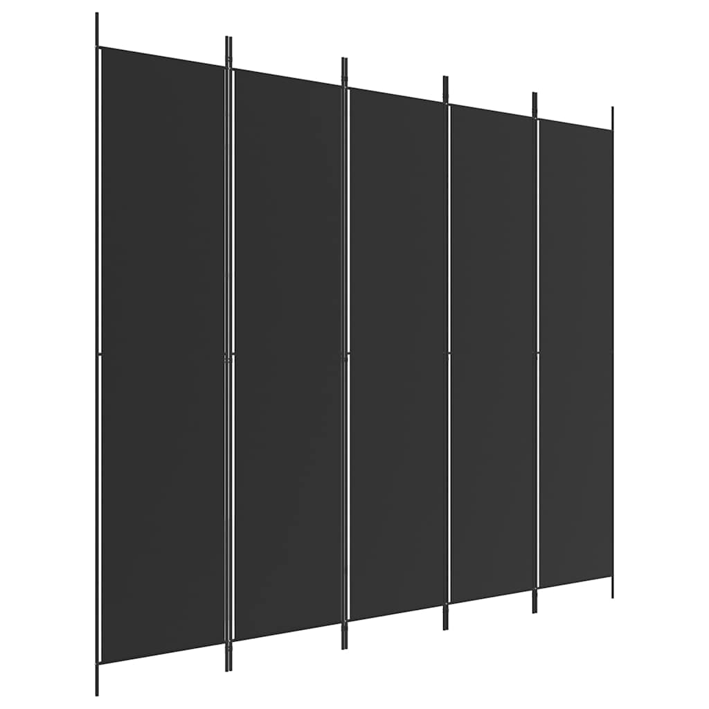 vidaXL 5dílný paraván černý 250x220 cm textil