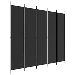 5dílný paraván černý 250x220 cm textil - obrázek 2