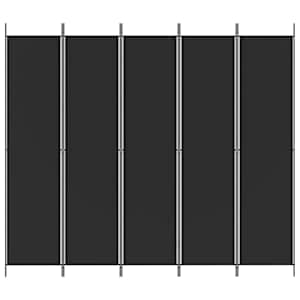 5dílný paraván černý 250x220 cm textil - obrázek 3
