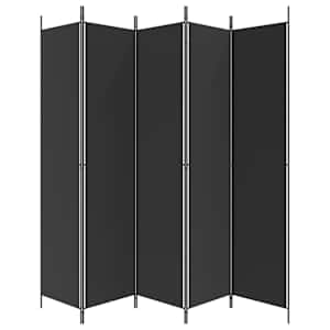5dílný paraván černý 250x220 cm textil - obrázek 4