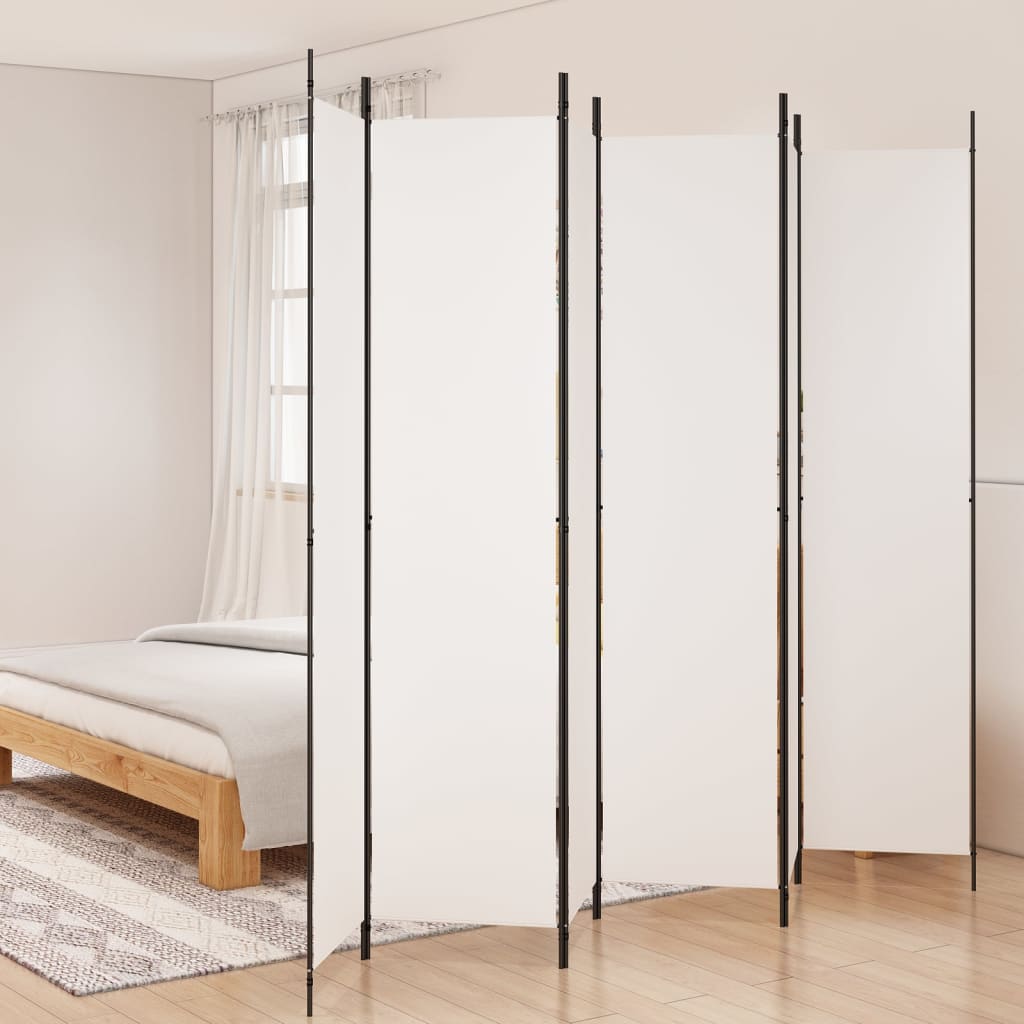vida XL 6-tlg. Paravent Weiß 300x 220 cm Stoff