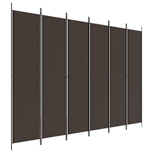 6dílný paraván hnědý 300 x 220 cm textil - obrázek 2