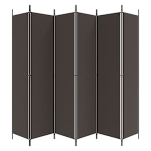 6dílný paraván hnědý 300 x 220 cm textil - obrázek 4