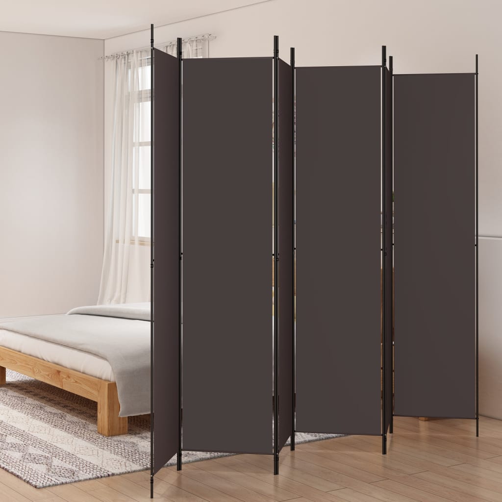 Afbeelding vidaXL Kamerscherm met 6 panelen 300x220 cm stof bruin door Vidaxl.nl