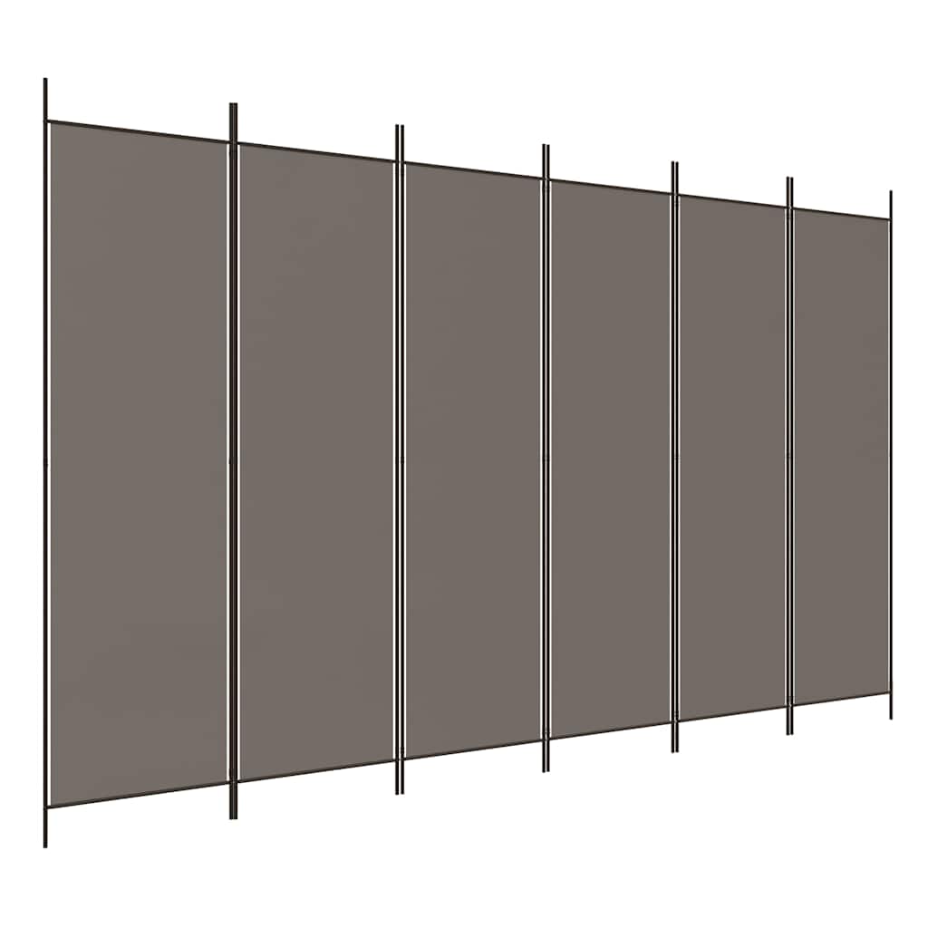 vidaXL Paravan de cameră cu 6 panouri, antracit, 300x220 cm, textil