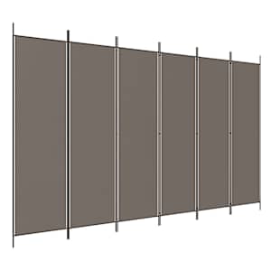 6dílný paraván antracitový 300x220 cm textil - obrázek 2