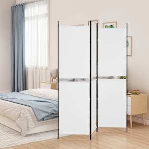 Paravan 3-delni bel 150x180 cm blago