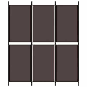 vidaXL 3-Panel Room Divider Brown 150x180 cm Fabric