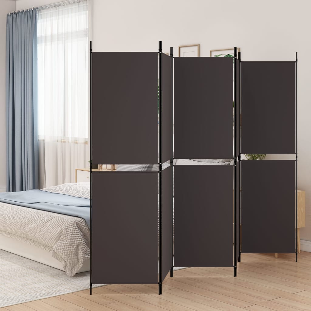 vida XL 5-tlg. Paravent Braun 250x 180 cm Stoff