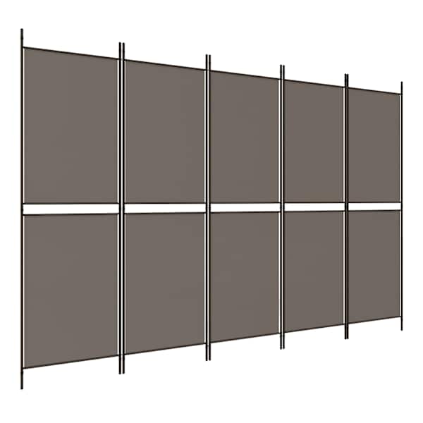 vidaXL 5 paneeliga ruumijagaja, antratsiithall, 250 x 180 cm, kangas