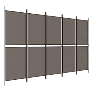 5dílný paraván antracitový 250x180 cm textil - obrázek 2