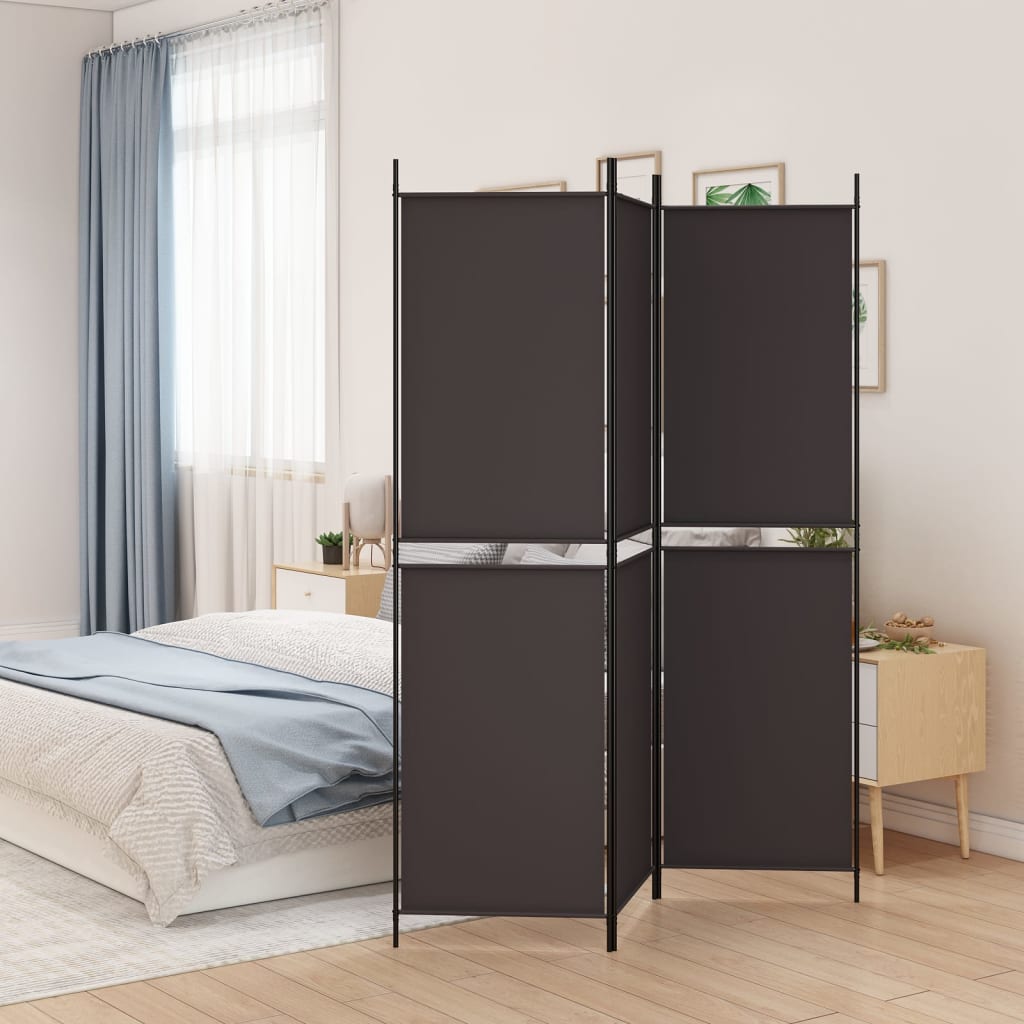 vida XL 3-tlg. Paravent Braun 150x 200 cm Stoff