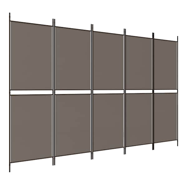 vidaXL 5 paneeliga ruumijagaja, antratsiithall, 250 x 200 cm, kangas