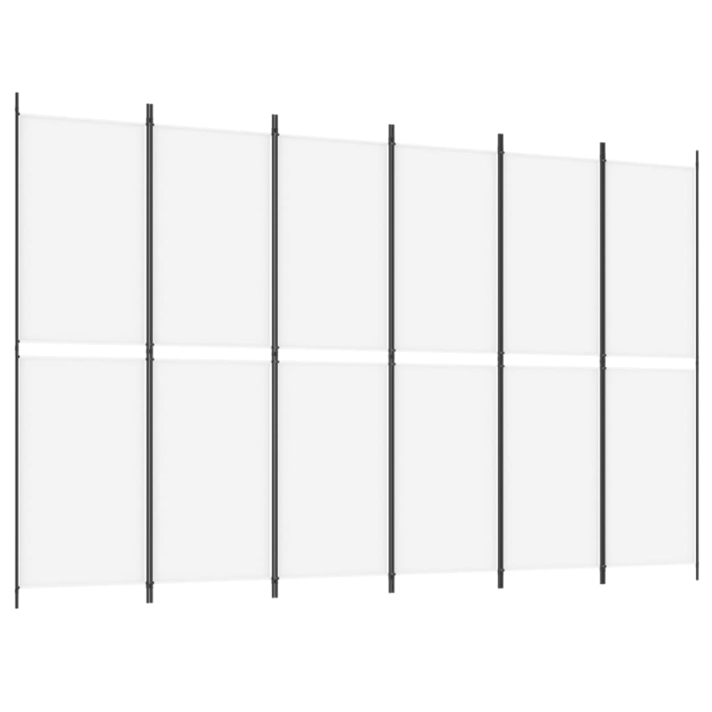 VidaXL 6-Panel Room Divider White 300x200 Cm Fabric