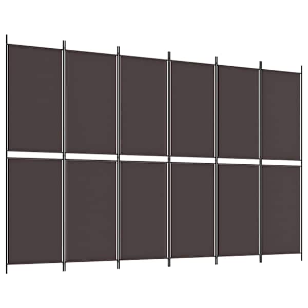 vidaXL 6 paneeliga ruumijagaja, pruun, 300 x 200 cm, kangas
