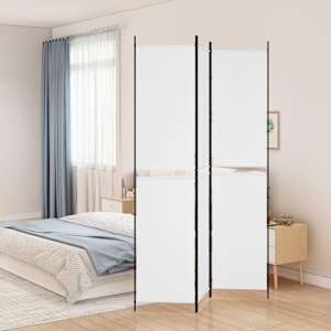 Paravan 3-delni bel 150x220 cm blago