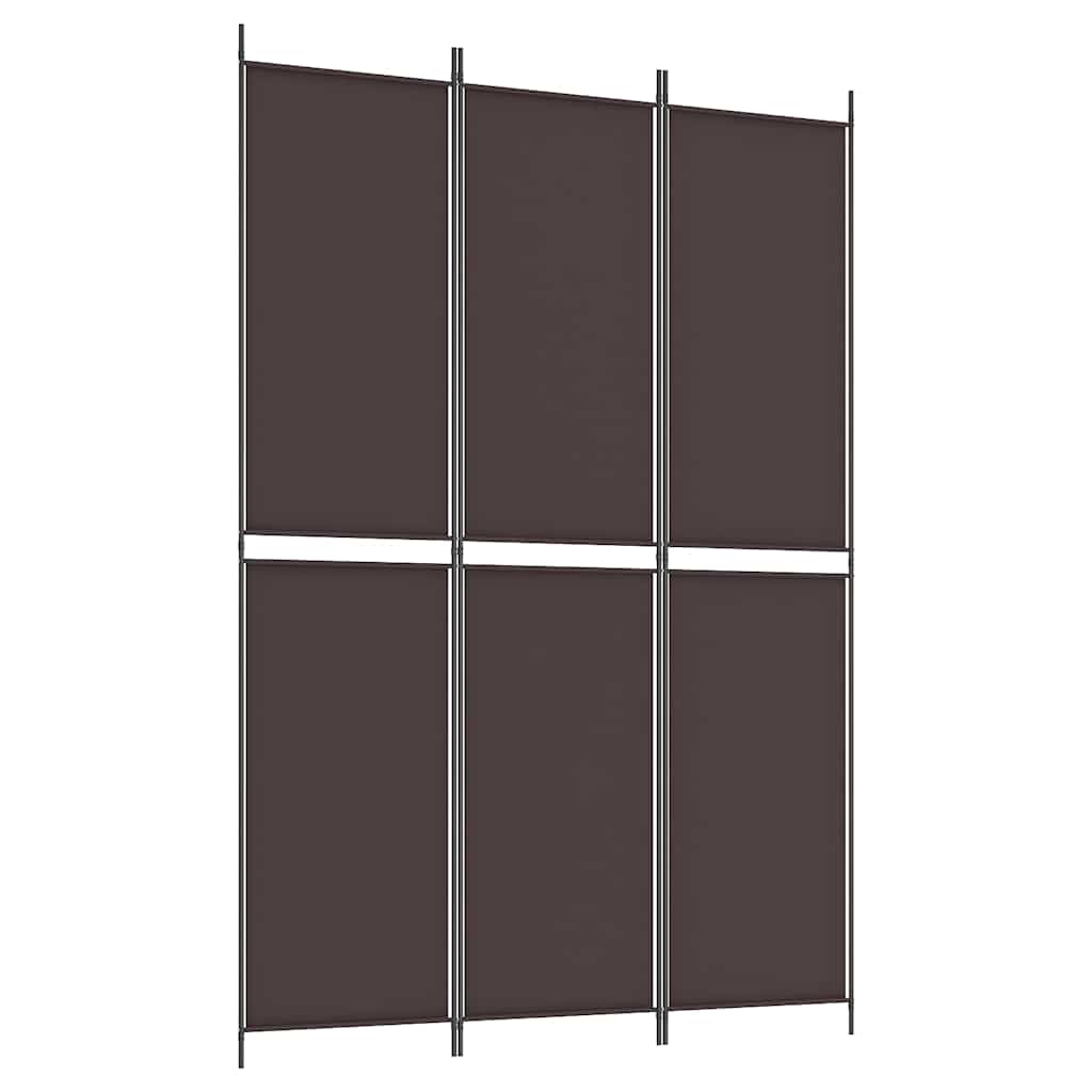 vidaXL 3dílný paraván hnědý 150x220 cm textil