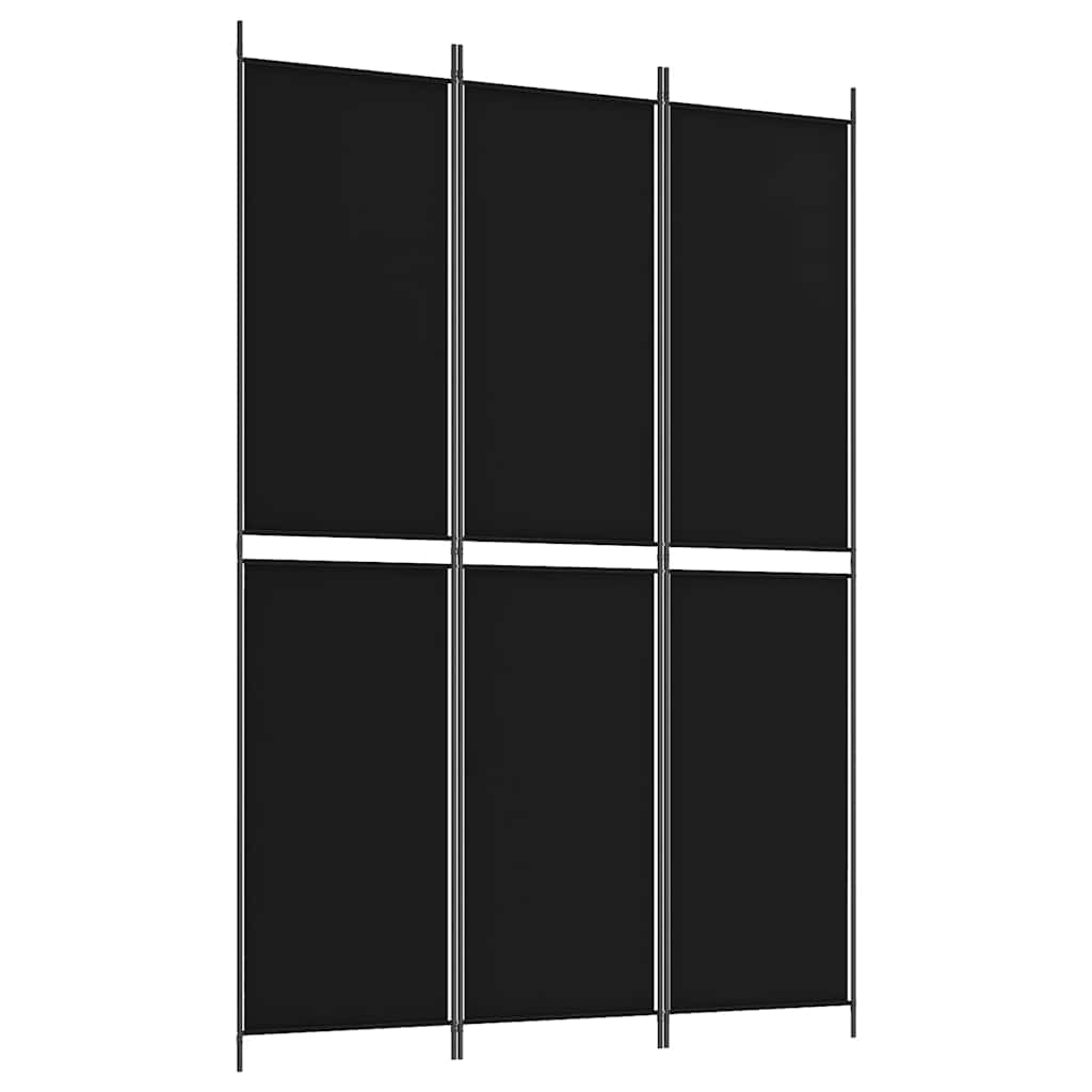 E-shop vidaXL 3-panelový paraván čierny 150x220 cm látkový