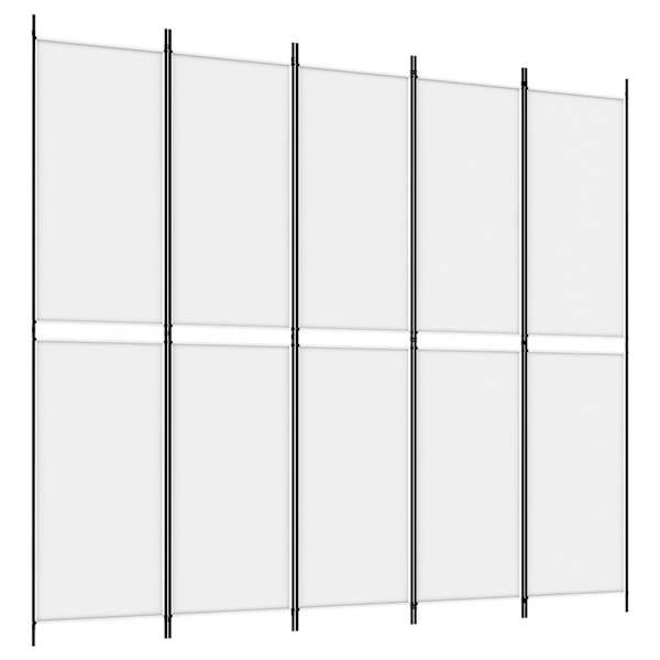 vidaXL 5 paneeliga ruumijagaja, valge, 250 x 220 cm, kangas