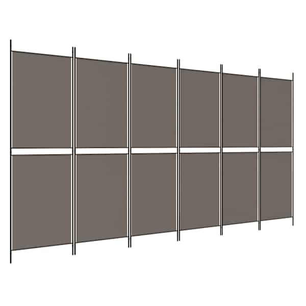 vidaXL 6 paneeliga ruumijagaja, antratsiithall, 300x220 cm, kangas