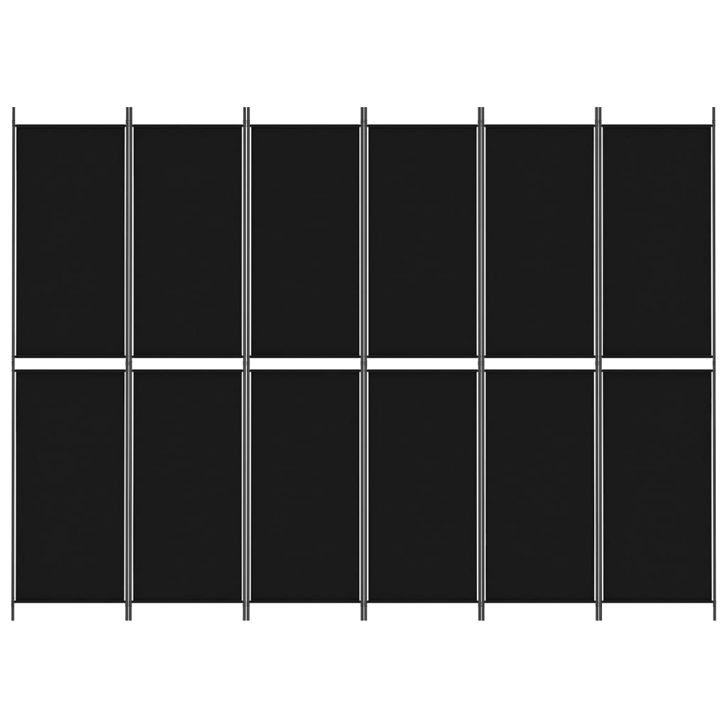 vidaXL Kamerscherm met 6 panelen 300x220 cm stof zwart