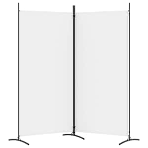 2 dílný paraván bílý 175x180 cm textil - obrázek 5